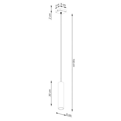 Kattokruunu johdossa LAGOS 1xGU10/10W/230V punainen