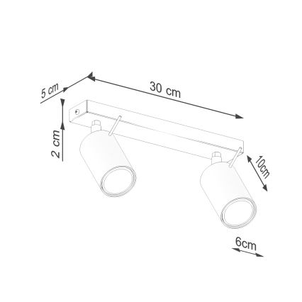 Kohdevalo RING 2xGU10/10W/230V kerma