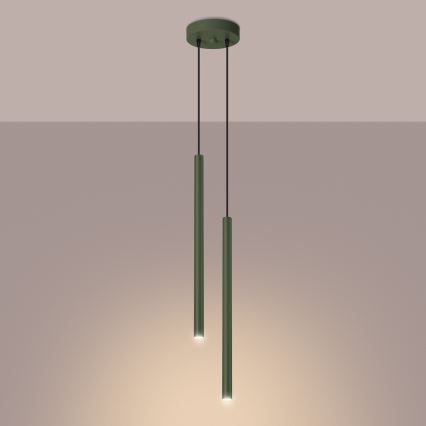 Kattokruunu johdossa PASTELO 2xG9/8W/230V vihreä