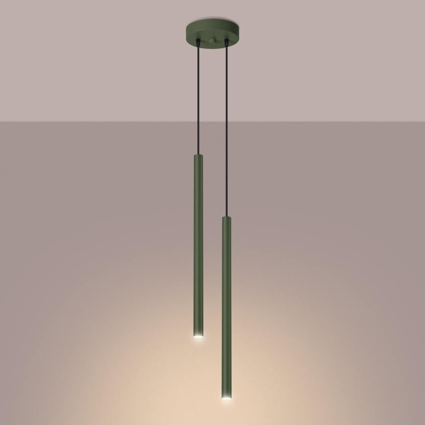 Kattokruunu johdossa PASTELO 2xG9/8W/230V vihreä