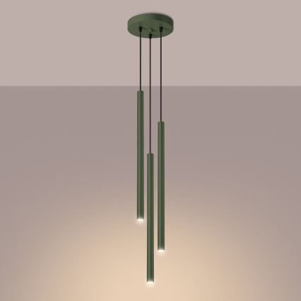 Kattokruunu johdossa PASTELO 3xG9/8W/230V vihreä