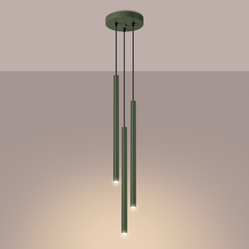 Kattokruunu johdossa PASTELO 3xG9/8W/230V vihreä