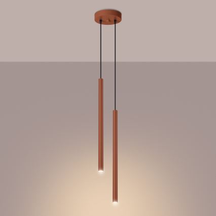 Kattokruunu johdossa PASTELO 2xG9/8W/230V punainen