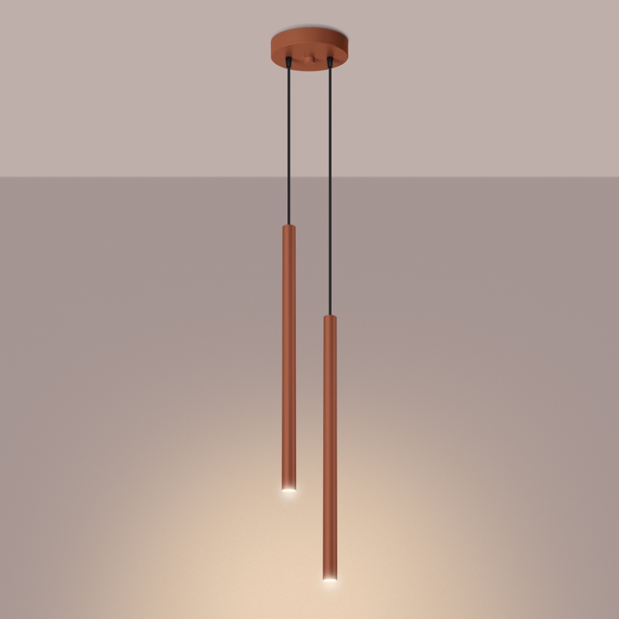 Kattokruunu johdossa PASTELO 2xG9/8W/230V punainen