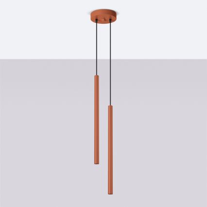 Kattokruunu johdossa PASTELO 2xG9/8W/230V punainen