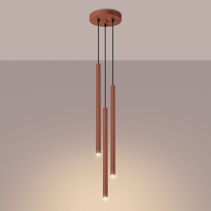 Kattokruunu johdossa PASTELO 3xG9/8W/230V punainen