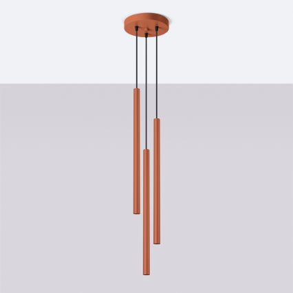 Kattokruunu johdossa PASTELO 3xG9/8W/230V punainen