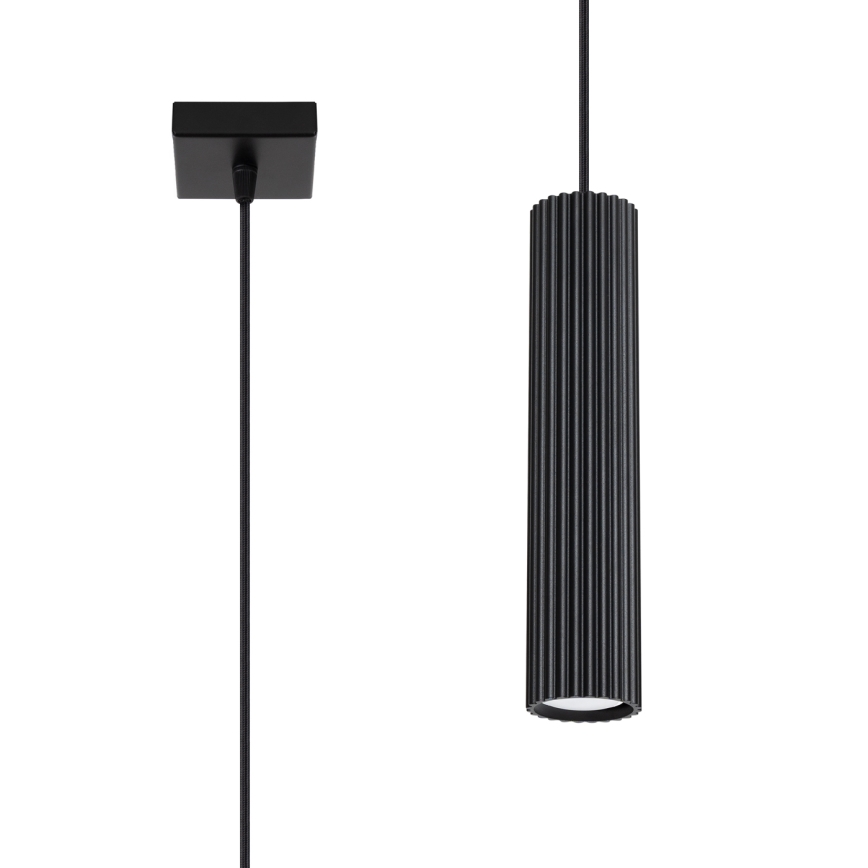 Kattokruunu johdossa KARBON 1xGU10/10W/230V musta