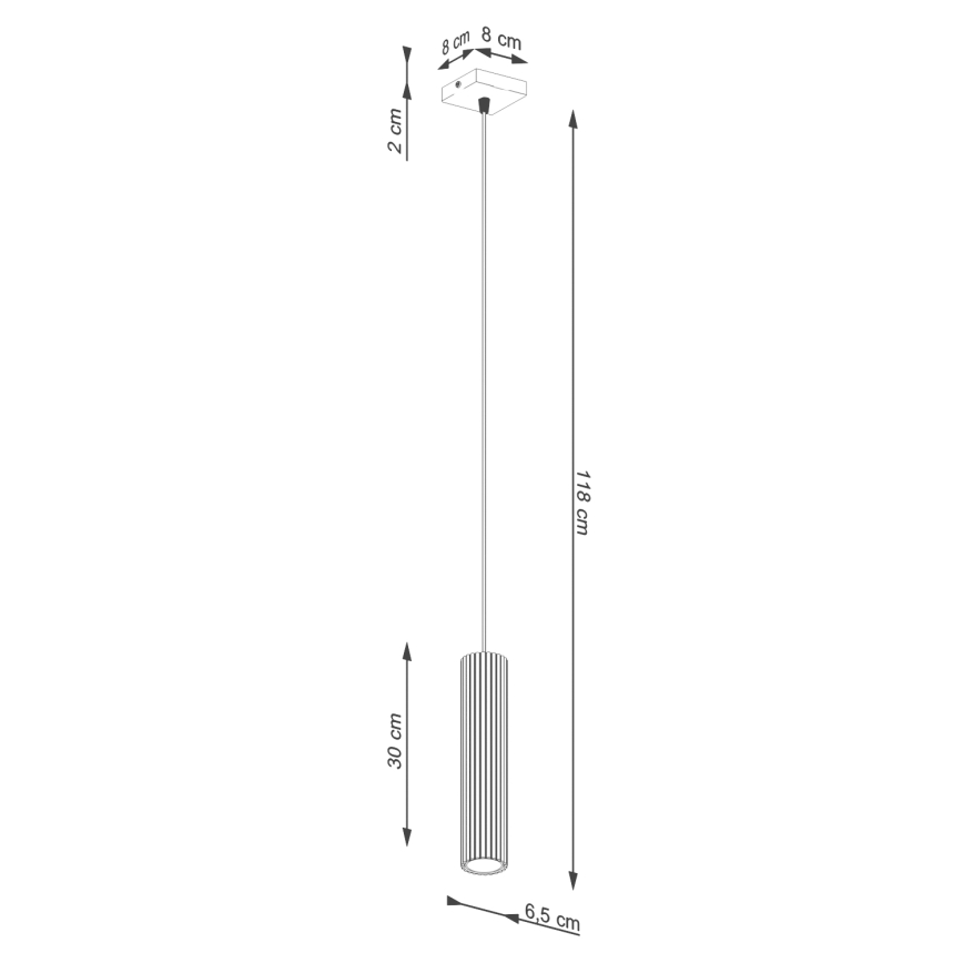 Kattokruunu johdossa KARBON 1xGU10/10W/230V musta