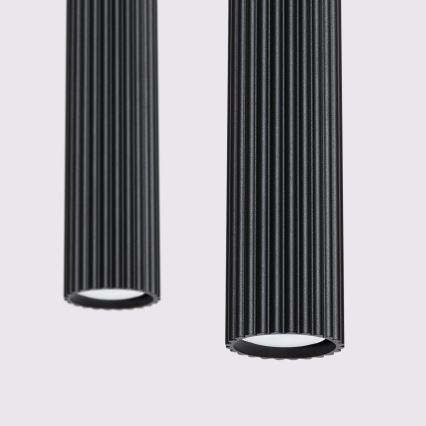 Kattokruunu johdossa KARBON 2xGU10/10W/230V musta