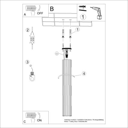 Kohdevalo KARBON 1xGU10/10W/230V 60 cm kerma