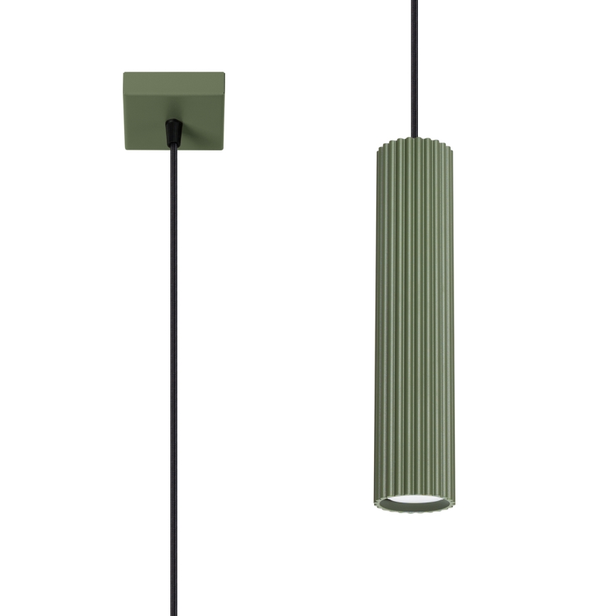 Kattokruunu johdossa KARBON 1xGU10/10W/230V vihreä