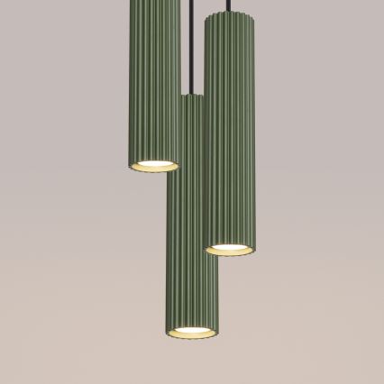 Kattokruunu johdossa KARBON 3xGU10/10W/230V vihreä