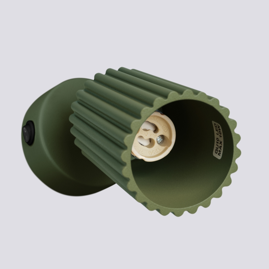 Seinäkohdevalo KARBON 1xGU10/10W/230V vihreä