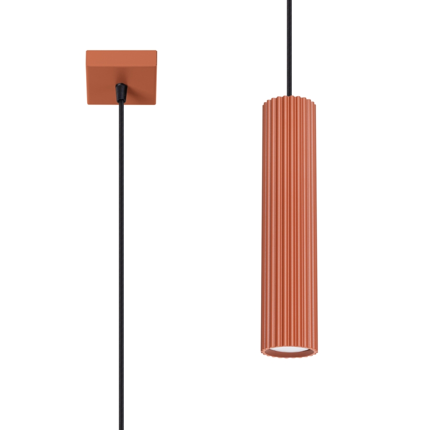 Kattokruunu johdossa KARBON 1xGU10/10W/230V punainen