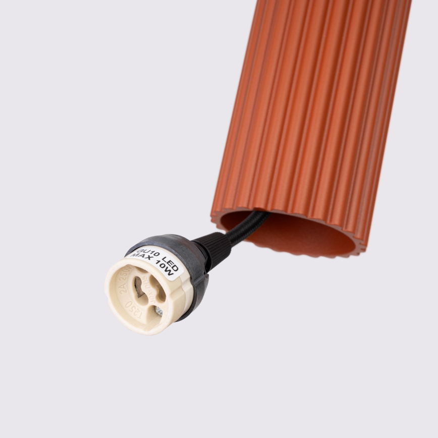 Kattokruunu johdossa KARBON 1xGU10/10W/230V punainen