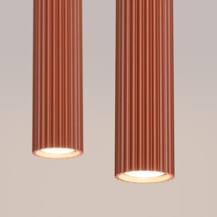 Kattokruunu johdossa KARBON 2xGU10/10W/230V punainen