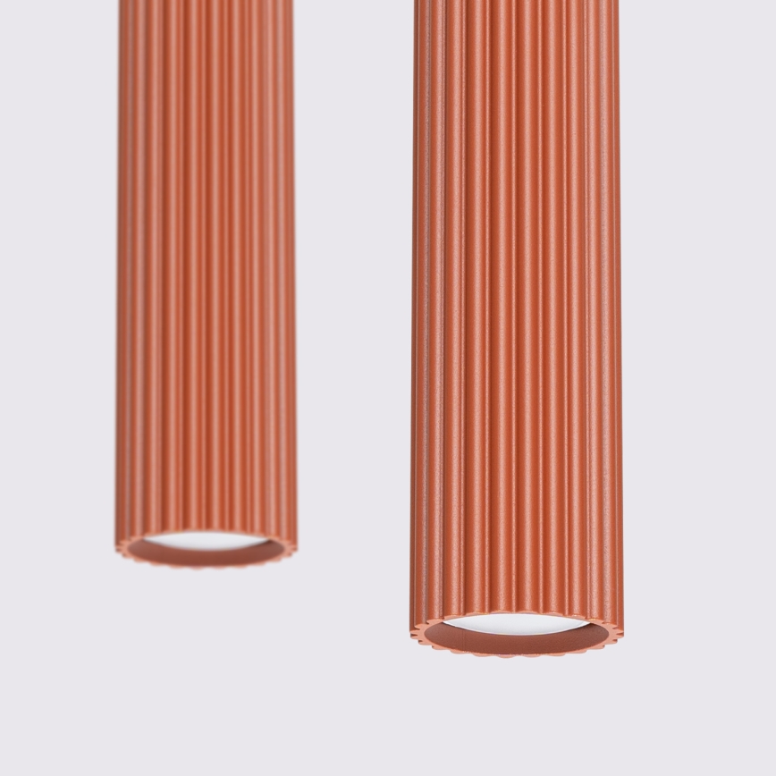Kattokruunu johdossa KARBON 2xGU10/10W/230V punainen