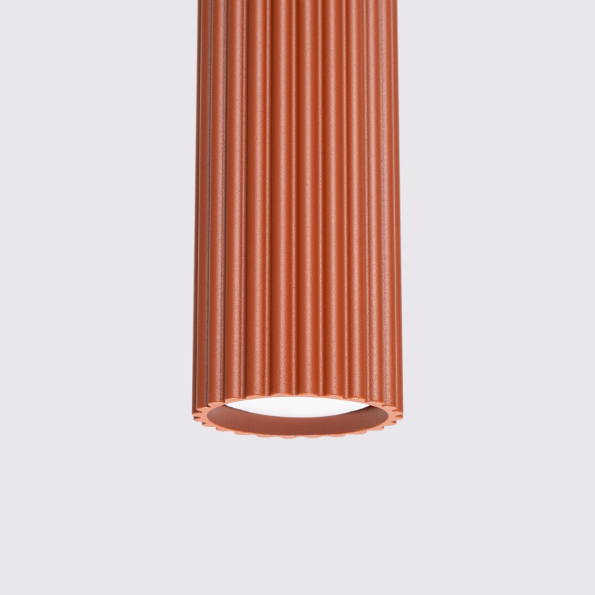 Kattokruunu johdossa KARBON 3xGU10/10W/230V punainen