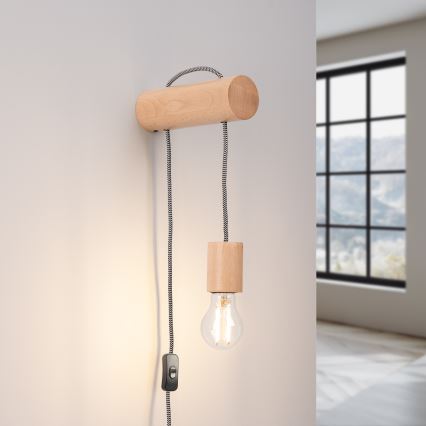 Seinävalaisin NIMBI 1xE27/15W/230V pyökki