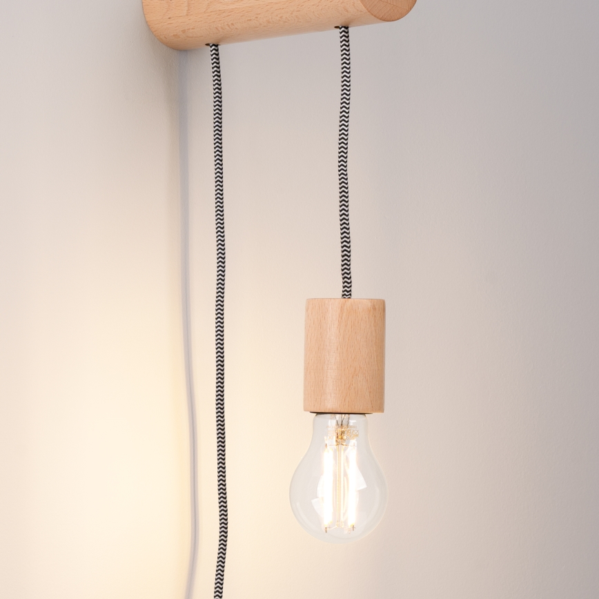 Seinävalaisin NIMBI 1xE27/15W/230V pyökki
