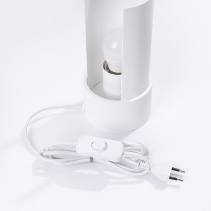 Pöytävalaisin FLASH 1xE27/15W/230V valkoinen