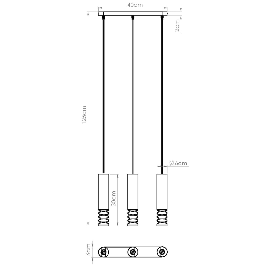 Kattokruunu johdossa LAMI 3xGU10/10W/230V valkoinen