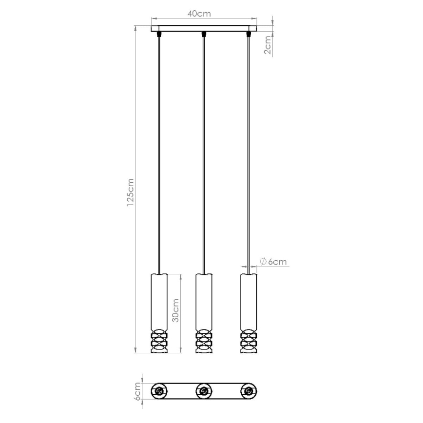Kattokruunu johdossa LIRO 3xGU10/10W/230V valkoinen