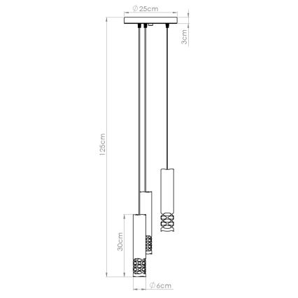 Kattokruunu johdossa LIRO 3xGU10/10W/230V valkoinen