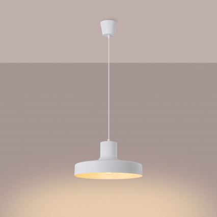 Kattokruunu johdossa BILO 1xE27/15W/230V halkaisija 35 cm valkoinen