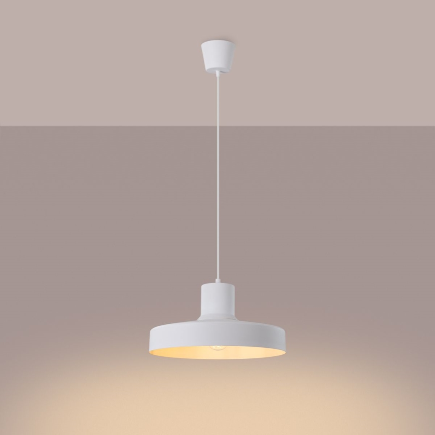 Kattokruunu johdossa BILO 1xE27/15W/230V halkaisija 35 cm valkoinen