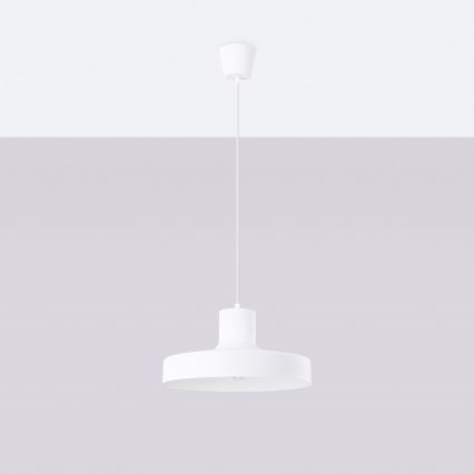 Kattokruunu johdossa BILO 1xE27/15W/230V halkaisija 35 cm valkoinen