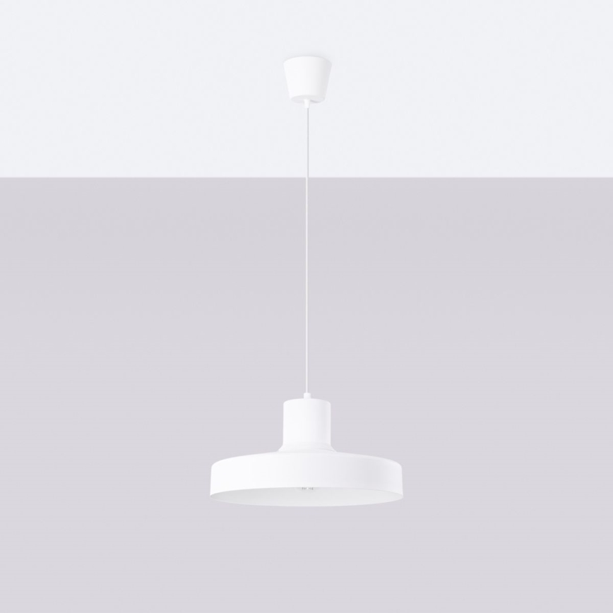 Kattokruunu johdossa BILO 1xE27/15W/230V halkaisija 35 cm valkoinen