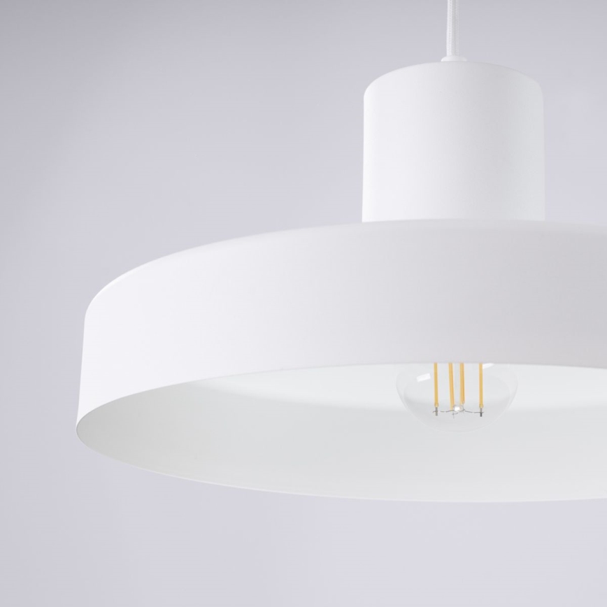 Kattokruunu johdossa BILO 1xE27/15W/230V halkaisija 35 cm valkoinen