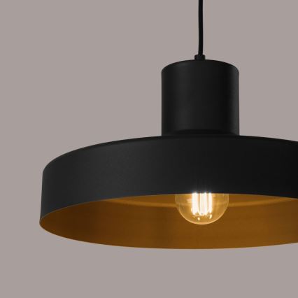 Kattokruunu johdossa BILO 1xE27/15W/230V halkaisija 35 cm musta