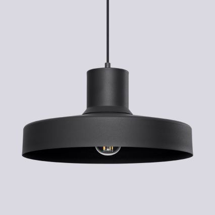 Kattokruunu johdossa BILO 1xE27/15W/230V halkaisija 35 cm musta