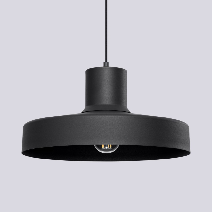 Kattokruunu johdossa BILO 1xE27/15W/230V halkaisija 35 cm musta