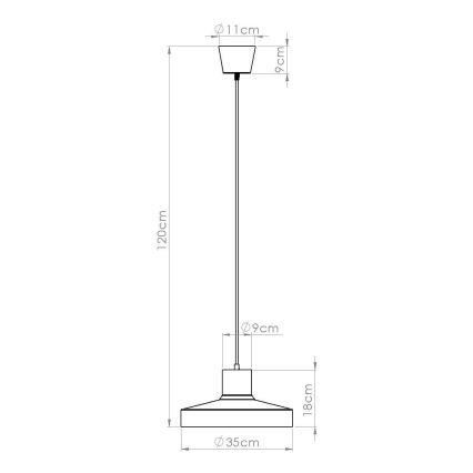 Kattokruunu johdossa BILO 1xE27/15W/230V halkaisija 35 cm kerma