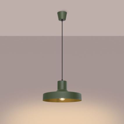 Kattokruunu johdossa BILO 1xE27/15W/230V halkaisija 35 cm vihreä