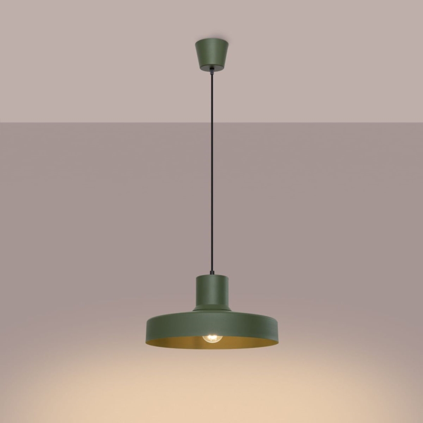 Kattokruunu johdossa BILO 1xE27/15W/230V halkaisija 35 cm vihreä