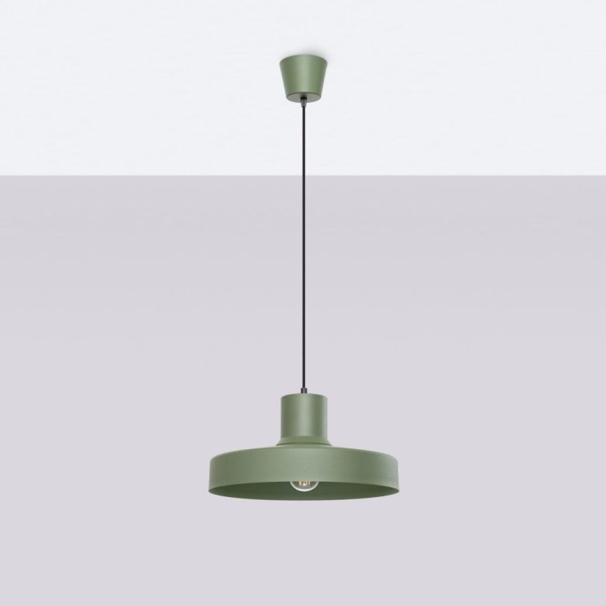 Kattokruunu johdossa BILO 1xE27/15W/230V halkaisija 35 cm vihreä