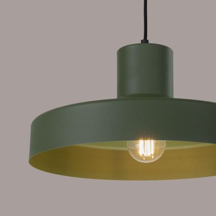 Kattokruunu johdossa BILO 1xE27/15W/230V halkaisija 35 cm vihreä