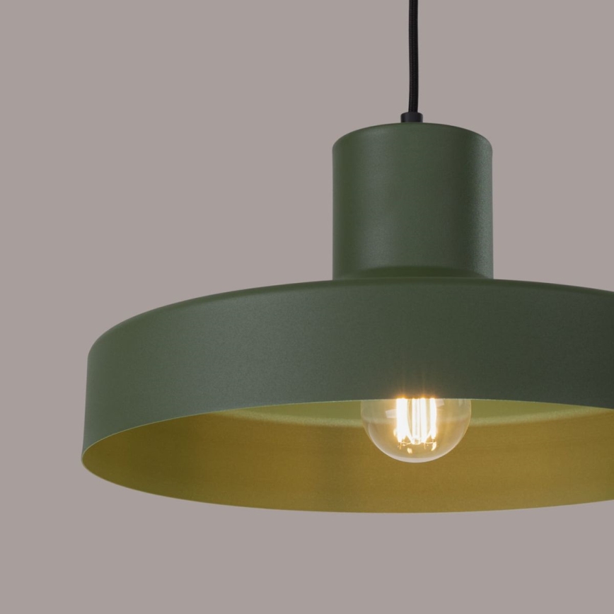 Kattokruunu johdossa BILO 1xE27/15W/230V halkaisija 35 cm vihreä