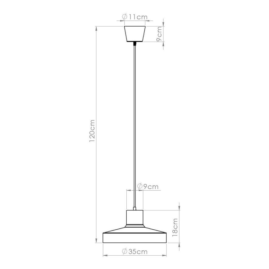 Kattokruunu johdossa BILO 1xE27/15W/230V halkaisija 35 cm oranssi