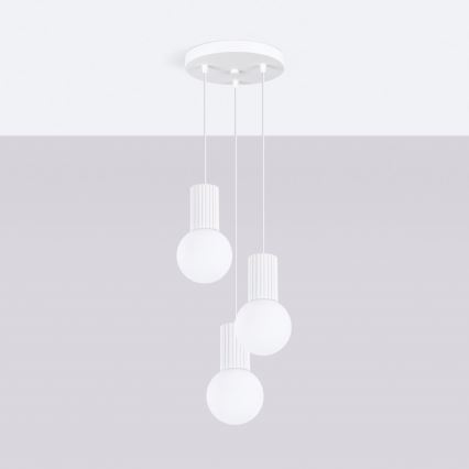 Kattokruunu johdossa HALO 3xG9/8W/230V halkaisija 25 cm valkoinen