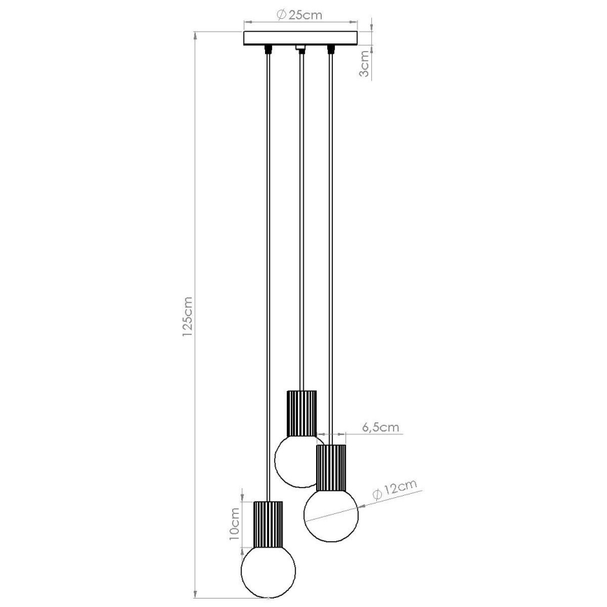 Kattokruunu johdossa HALO 3xG9/8W/230V halkaisija 25 cm valkoinen