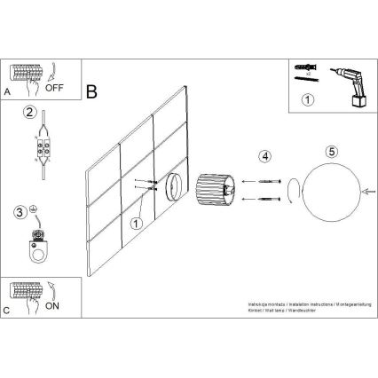 Kylpyhuoneen seinävalaisin HALO 1xG9/8W/230V halkaisija 12 cm IP44 musta