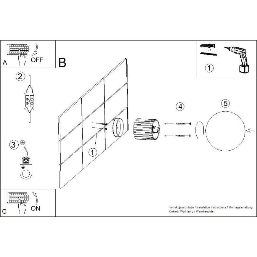 Kylpyhuoneen seinävalaisin HALO 1xG9/8W/230V halkaisija 12 cm IP44 musta