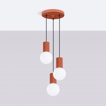 Kattokruunu johdossa HALO 3xG9/8W/230V halkaisija 25 cm oranssi