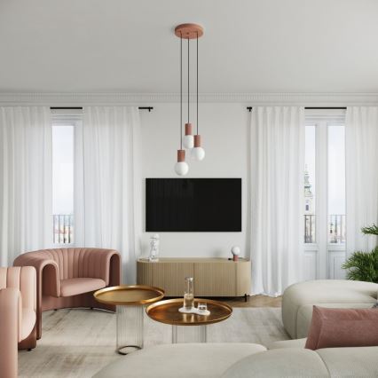 Kattokruunu johdossa HALO 3xG9/8W/230V halkaisija 25 cm ruskea